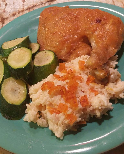 Glazed Baked Chicken and Veggies – Flaming Fruit Sauce