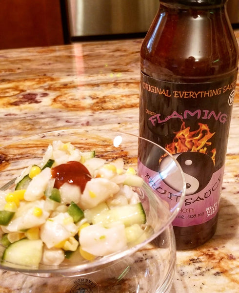 Scallop Ceviche with Original 'Everything' Sauce – Flaming Fruit Sauce